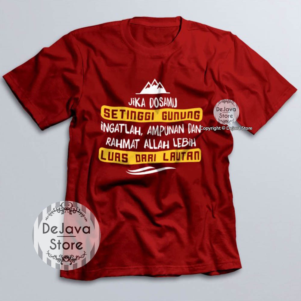 Kaos Dakwah Islami Dosa Setinggi Gunung Baju Santri Religi Tshirt Distro Muslim Premium-1
