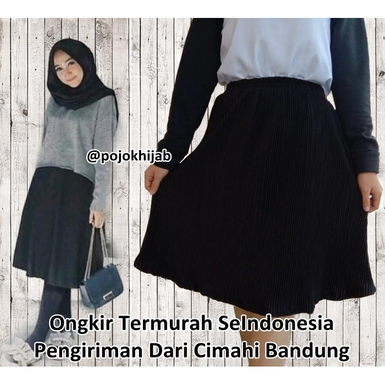 Rok Plisket Pendek Model Payung S fit to L