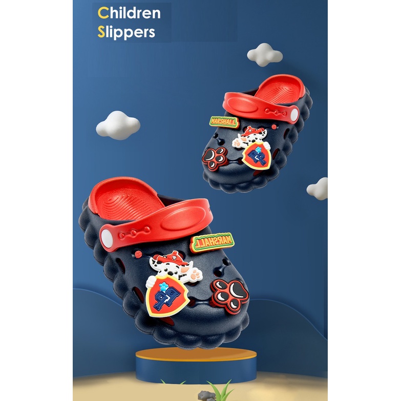 SANDAL ANAK LAKI-LAKI SLOP CROCS PAW PATROL ANTI-SLIP PW