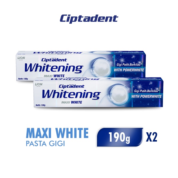 Ciptadent Pasta Gigi Maxi White - Whitening Tube 190 gr x2