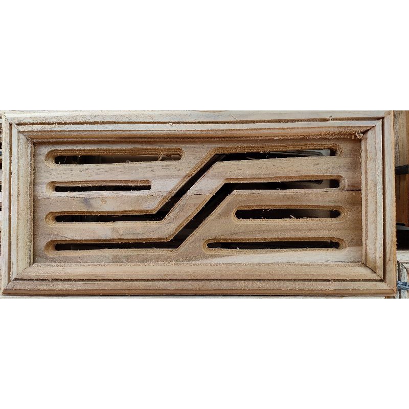 Loster Kayu Jati Jepara Motif Garis Minimalis Ventilasi Kusen Pintu Jendela Utama-1