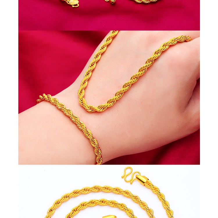 Gelang Kalung 24k Gold Plated Tahan Lama Untuk Pria