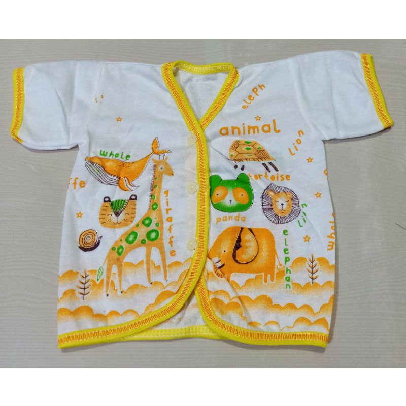 Baju Bayi Baru Lahir Lengan Pendek SKR Bahan Katun Size New Born Atasan Bayi Newborn Murah