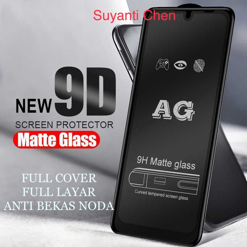 Oppo A5 2020 A9 2020 A32 A52 A72 A92 A33 A53 A53S A53S 4G 5G A73 A93 F9 F9 Pro F11 F11 Pro F15 F17 Pro F19 2021 F19 Pro+ 5G Plus Tempered Glass Matte Full Layar Anti Gores Anti Minyak Tg Kaca AG 9H Glare Doff Bekas Sidik Jari Fingerprint