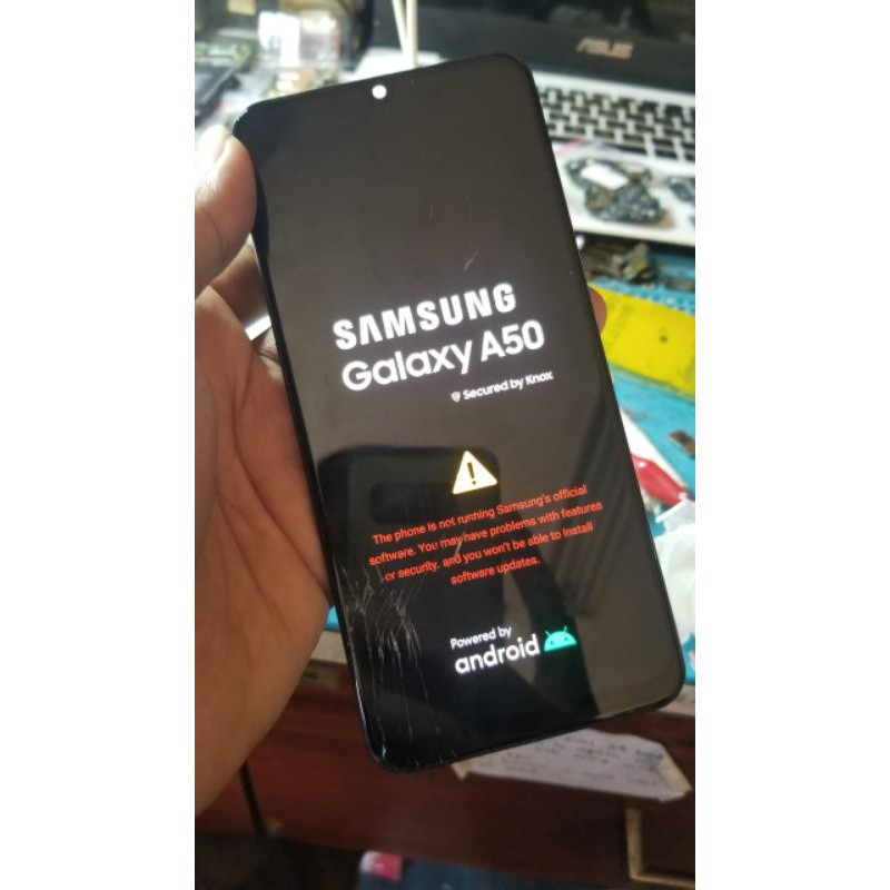 Lcd Samsung A50 Ori cabutan Tested minus retak