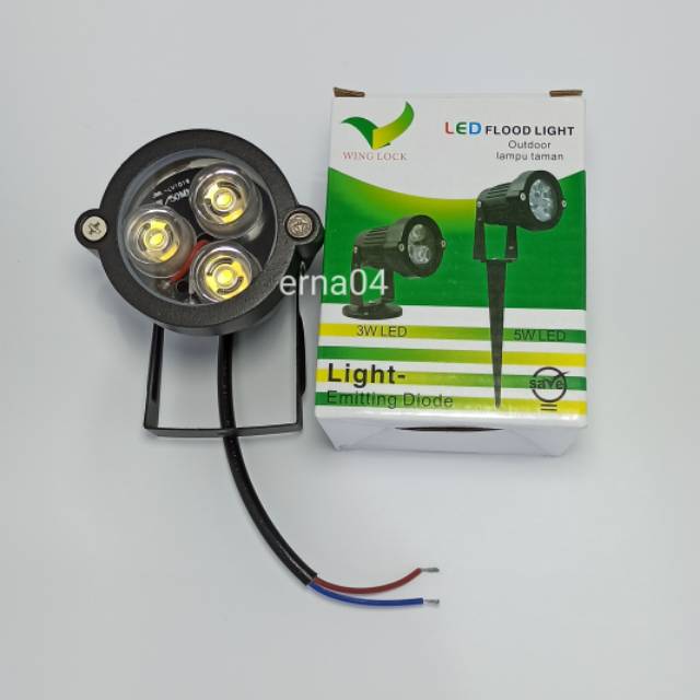 Lampu Taman Tancap LED / Sorot LED / Halaman 3 Watt 3 Mata Warna Kuning