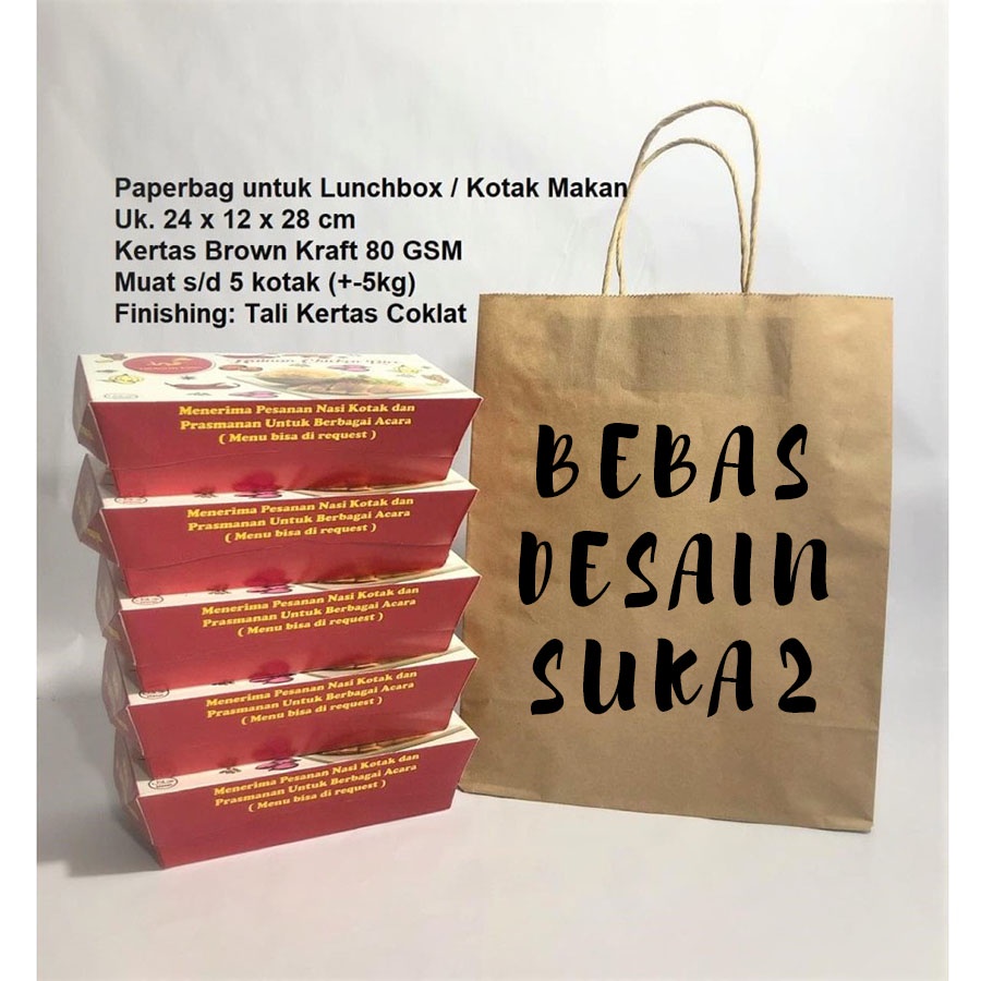 

(CUSTOM) Paper Bag Coklat Polos BOX 24x12x28cm Paper Bag Kado Souvenir Packaging Olshop Jumbo Besar Murah A4