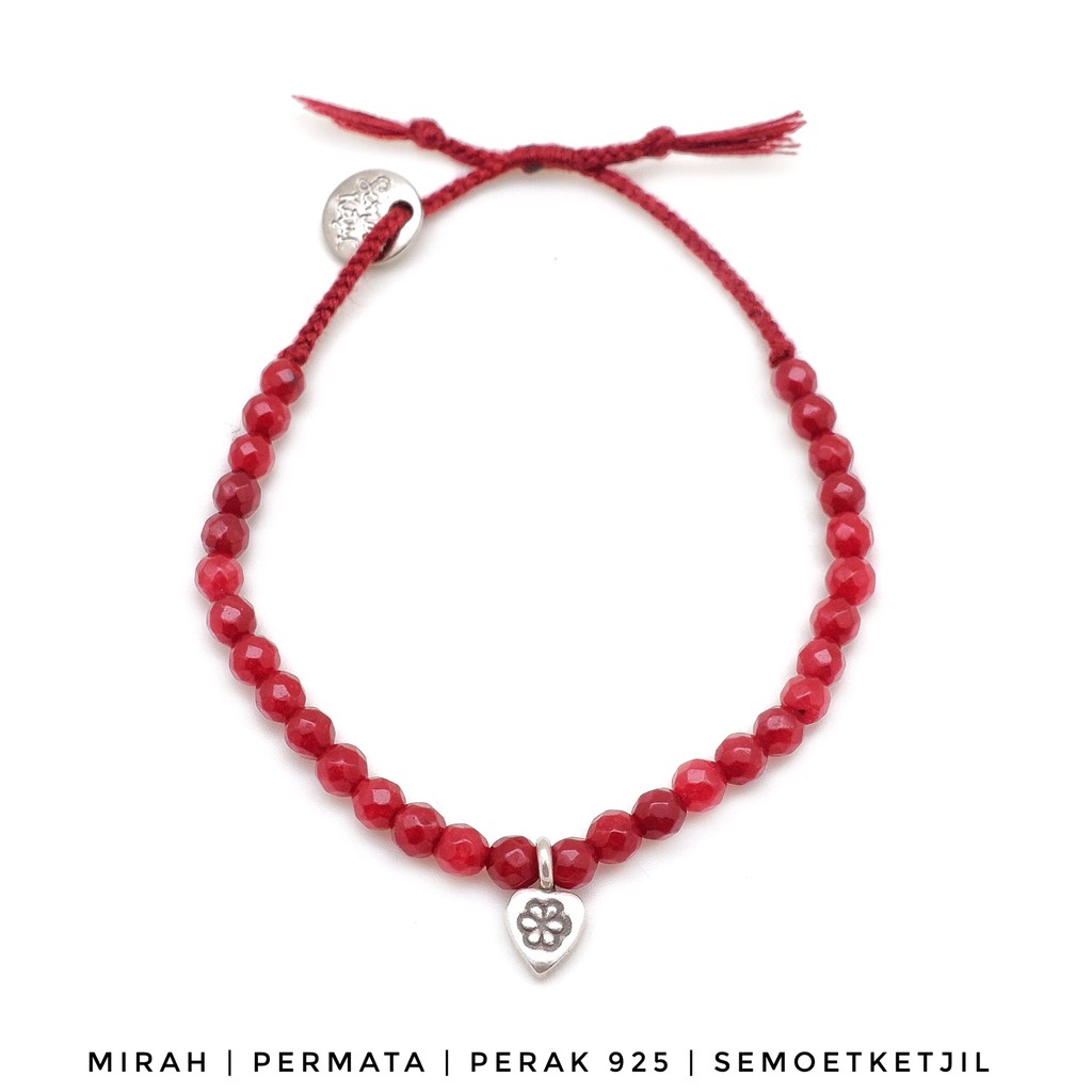 

Semoet Ketjil Gelang Bohemian Mirah Agate perak 925 Boho