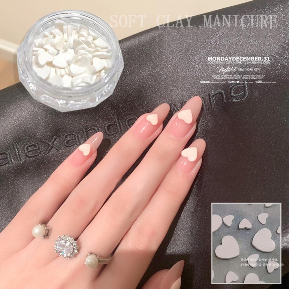 Mxbeauty Dekorasi Nail Art 3D Banyak Gaya Clay Lembut Manikur Mutiara Putih