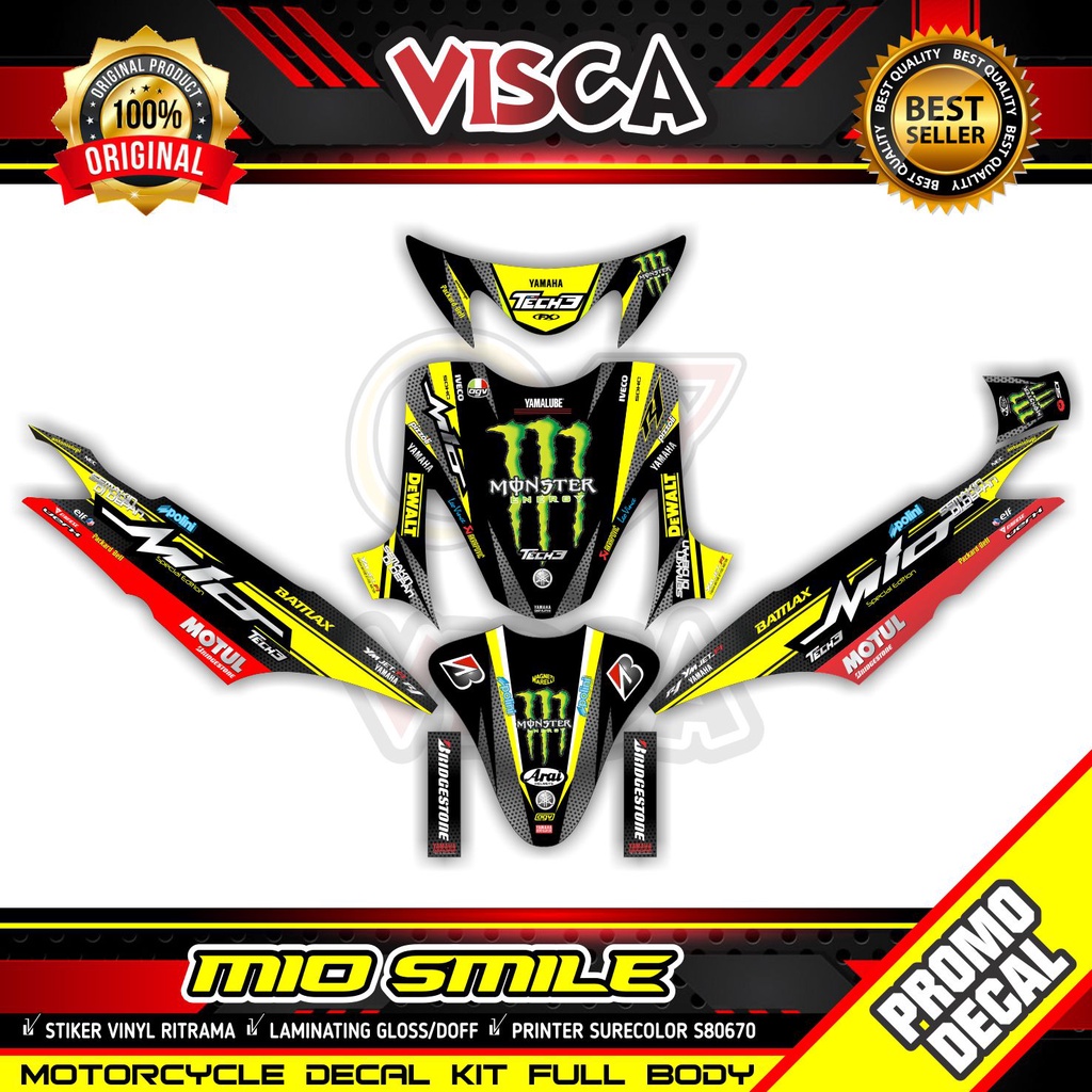 Decal Mio Smile Full Body Stiker Mio Smile Striping Mio Smile Sticker Mio Smile Full Blok motif karb