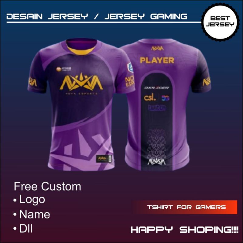 Jual JERSEY GAMING NOVA XQF ESPORT / FREE LOGO,NICKMAME,DLL. Indonesia