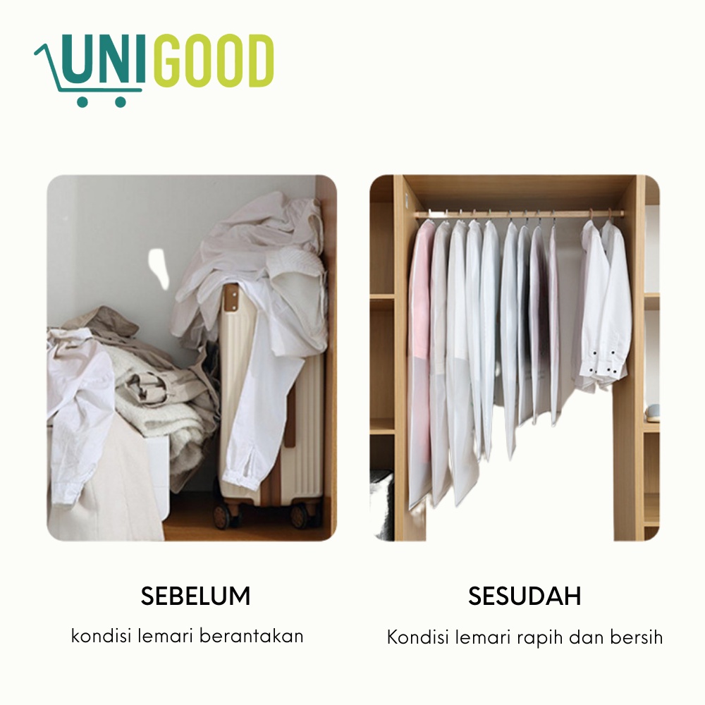 UNIGOOD - Anti-Dust Clothing Cover Sarung Plastik Pelindung Baju Anti Dust Debu Anti Air