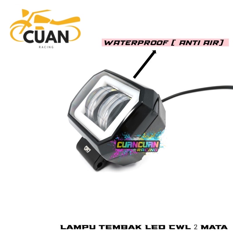 Lampu Tembak Sorot LED MT Star  CWL 2 Mata Lensa 4D CREE Angel Eye Kotak Square