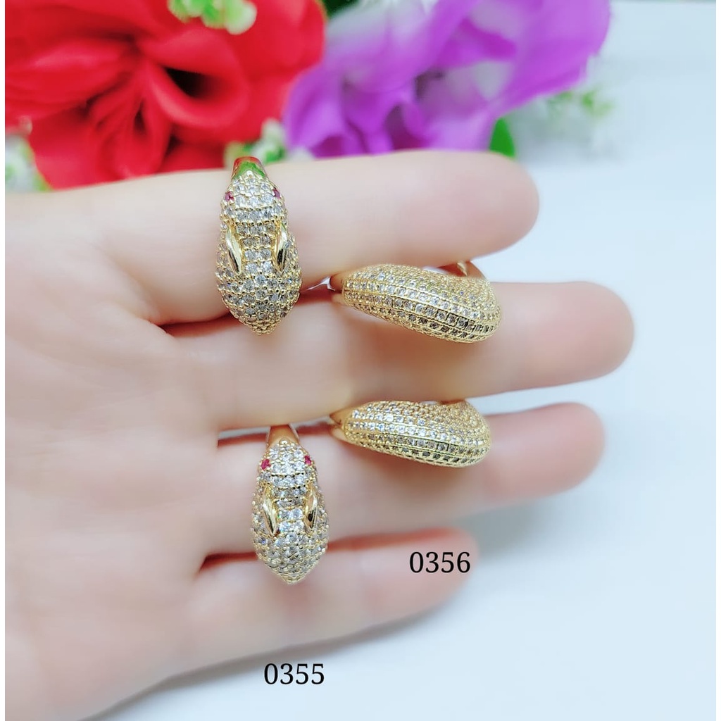 Cincin xuping permata lapis emas perhiasan fashion 0355,0356