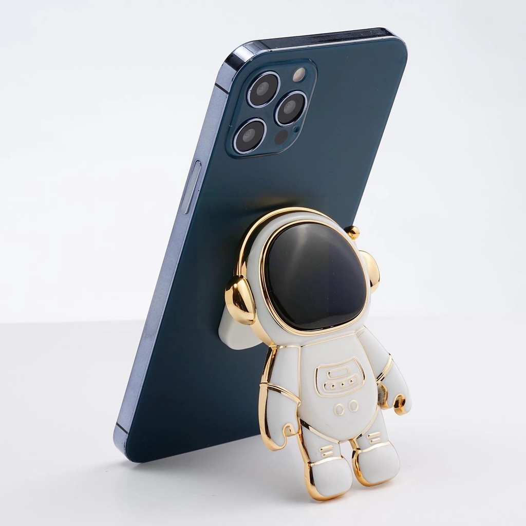 6d Plating Astronot Hidden Stand Untuk IPhone Universal Phone Stand 6D Astronaut Foldable Phone Mount Finger Phone Holder Bracket