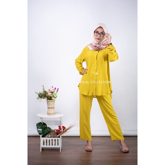 Pajamas Zahira -Pajamas Polos Rayon-Piyama Tangan Panjang -Kancing Depan -piyama polos-stelan wanita- Piyama Polos - Piyama- Set rayon