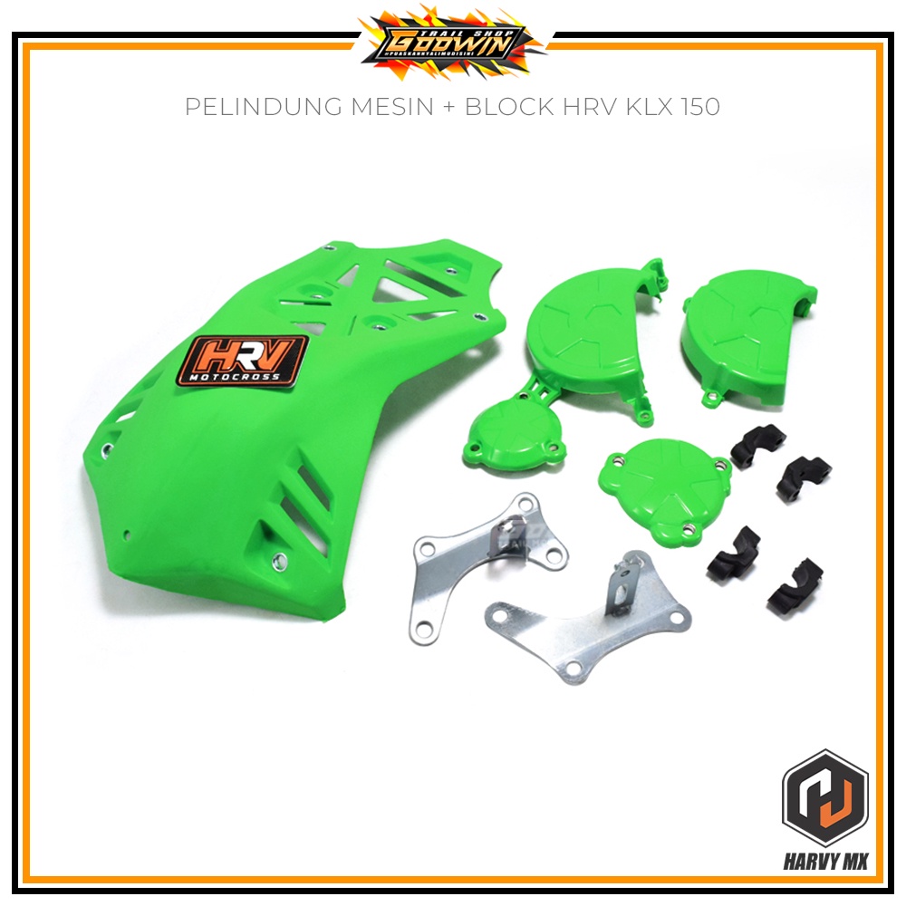 Cover Pelindung Mesin Plus Blok HRV KLX 150 Tutup Blok Cover Engine KLX 150 BIGFOOT Dtracker New