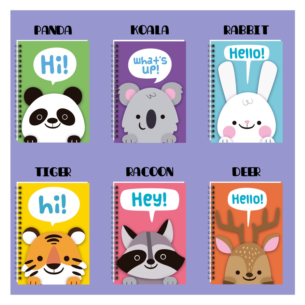 

Notebook / Notes Spiral / Buku Tulis A5 - Dotted - Lined - Graph - Blank (Tema Animals)