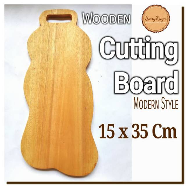 Wooden Cutting Board 15x35 cm Talenan kayu unik Chopping board rustic