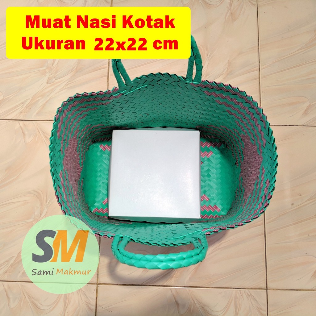 Tas Anyaman Plastik SUPER JUMBO Lurik untuk Belanja Pasar Tas Bingkisan Hajatan Tas Hantaran Sembako