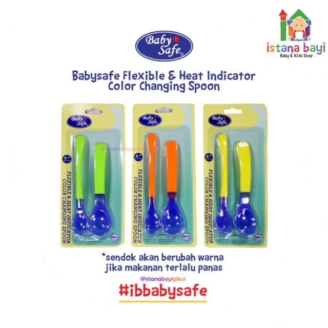 Baby safe Head Indicator Spoons BS348 - Sendok Makan Bayi - Baby Safe Flexy &amp; Heat Indicator Spoon - Sendok bayi anti panas BS350