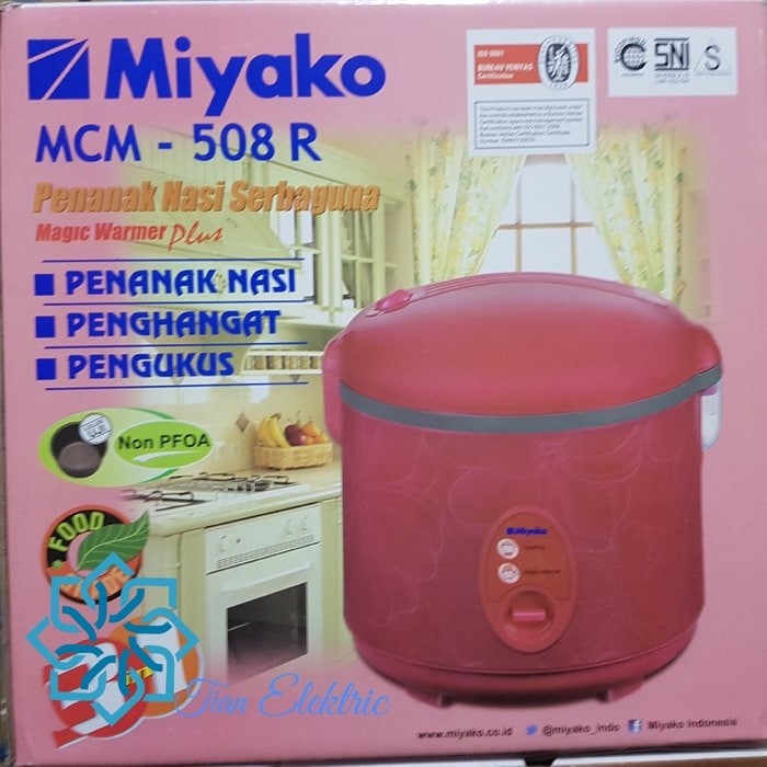 MIYAKO Magic Com / Rice Cooker 3in1  1,8 Liter Merah MCM 508 R - Garansi Resmi 1 Tahun