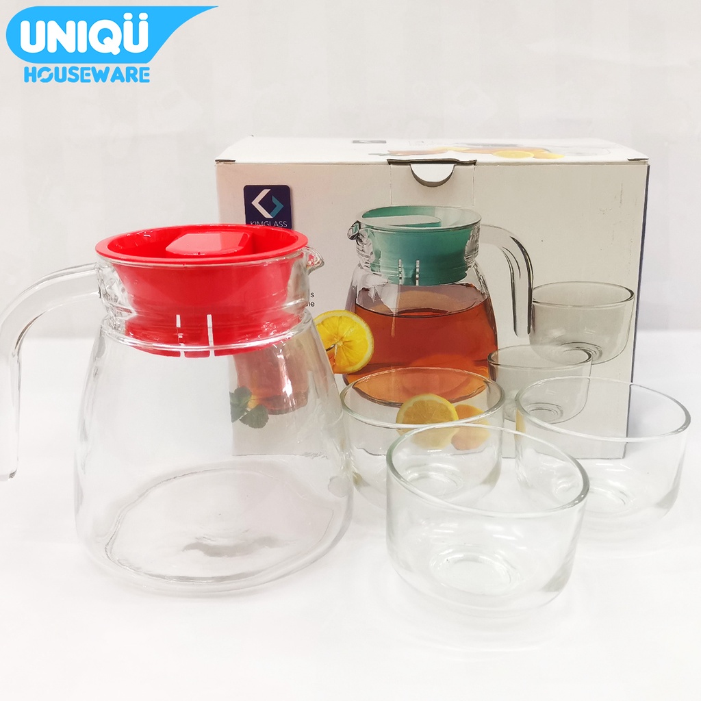 UNIQU Pitcher Teko Set Mini Kimglass 4 in 1 - Teko Kaca Set