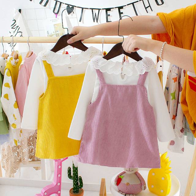 DR25- ASLI IMPORT Dress Anak Bayi Overall Bunga Jasmine-1
