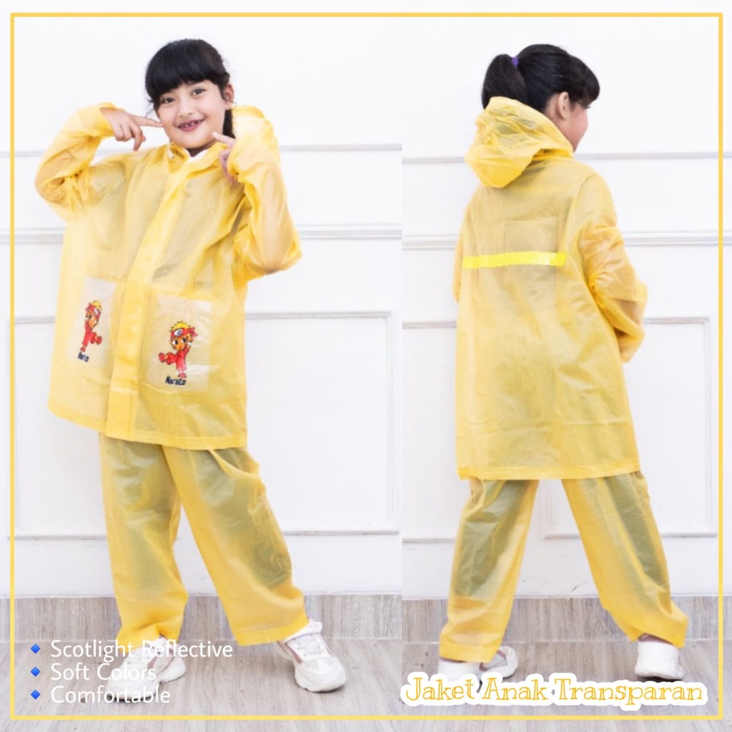 Jaket Celana Anak Transparan Jas Hujan Anak