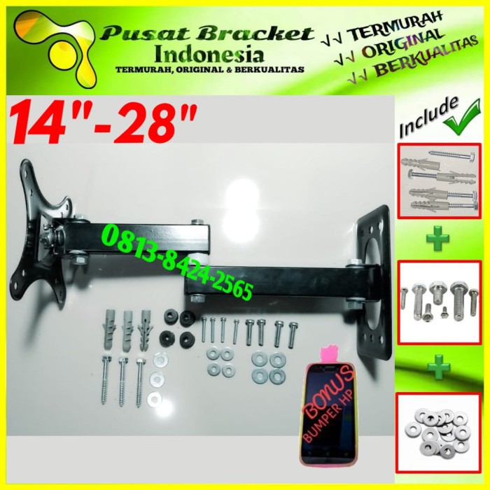 Bracket Tv Lengan/Swifle 14&quot; s/d 28&quot; Fleksible 6 arah | IZ.SWK1-001