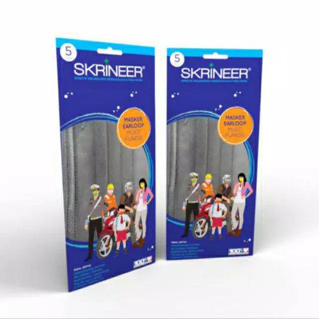 Fourfashion Masker skrineer earloop multifungsi 1pack isi 5pcs