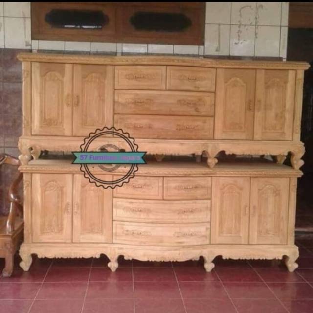 Meja Tv Model Simpel/Buffet Tv Hias Ruang Tamu/Lemari Tv Jati Mentahan