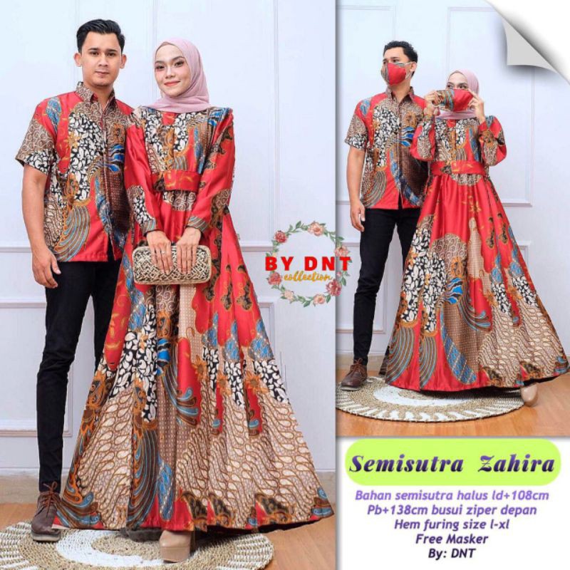 BATIK COUPLE GAMIS SEMISUTRA COUPLE BATIK SEMISUTRA