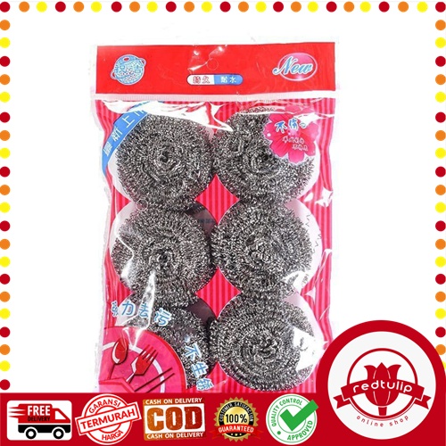 6Pcs Sabut Kawat Gosok Cuci Piring Panci Karat