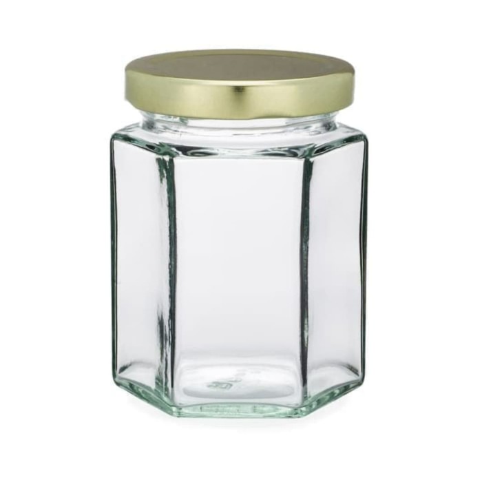 Botol HEXAGONAL 730ml/ HEXAGONAR Jar/ Botol Madu Selai Kaca CSG11