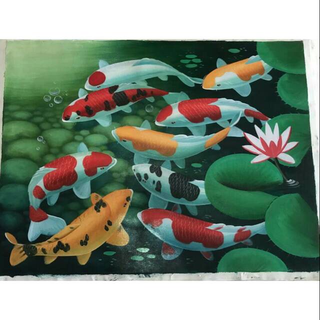 Lukisan Bali Ikan Koi