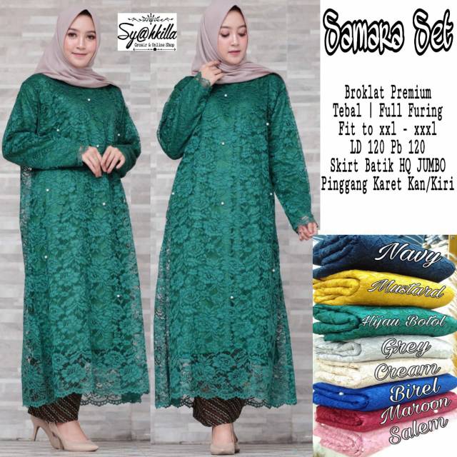 BROKAT KEBAYA PREMIUM FULL FURING LD 120CM SET ROK BATIK JUMBO KONDANGAN PESTA