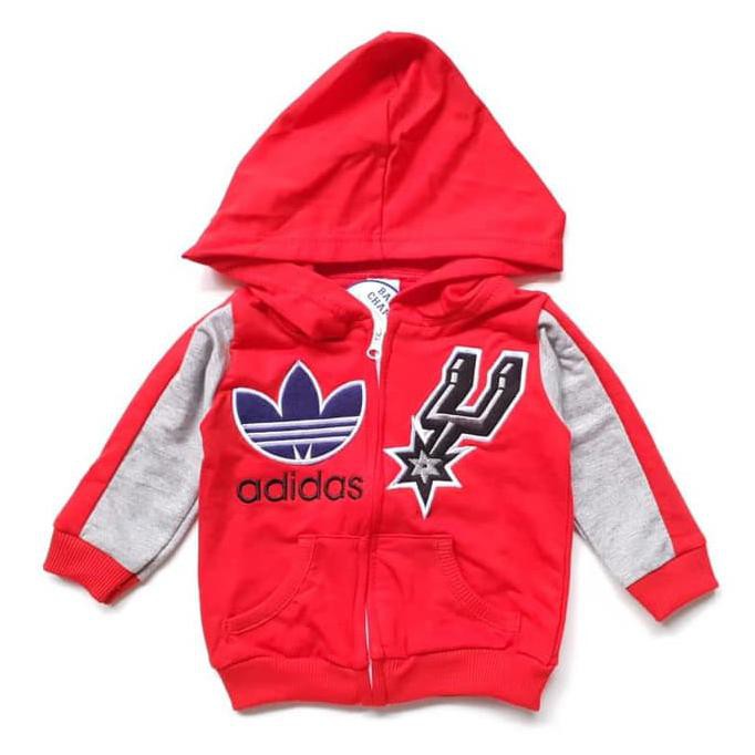 Jaket Hoodie Capuchon Kaos Anak Cowok Laki Adidas Kuning Merah Dongker P5759