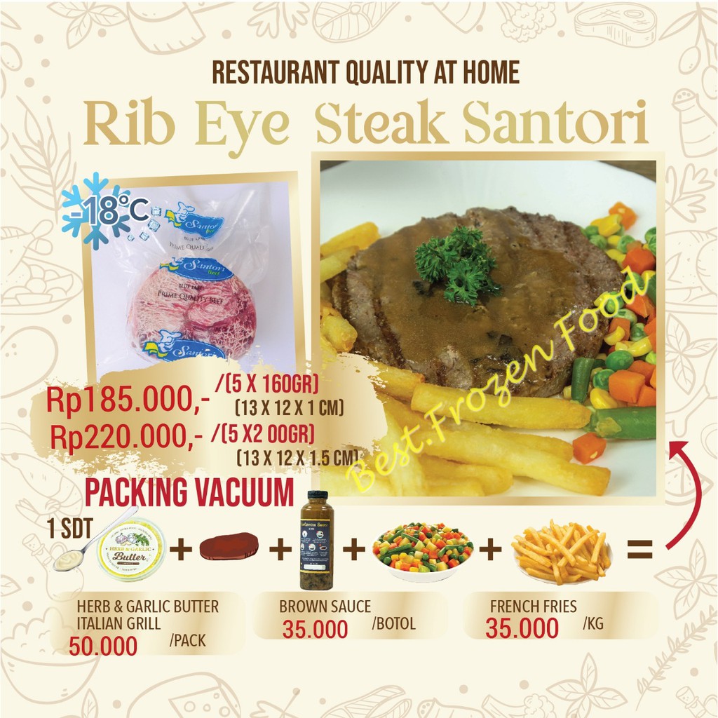 

Santori Blue Label Rib Eye Steak isi 5