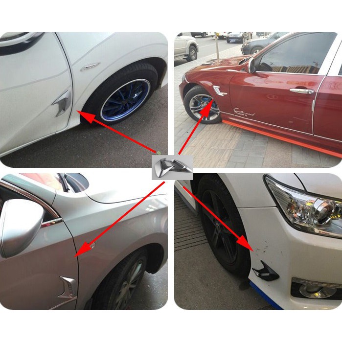 Stiker Comers Air Flow Chorme Mobil Sport BENTUK C dengan Jaring Bahan ABS Plastik Berkualitas 2in1