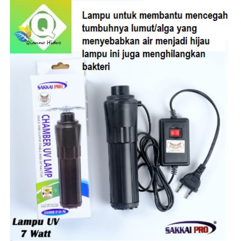 LAMPU UV SAKAI PRO 7WATT CHAMBER.LAMPU UV SAKAI PRO UNTUK MENGONTROL POPULASI LUMUT ALGA DAN PARASIT