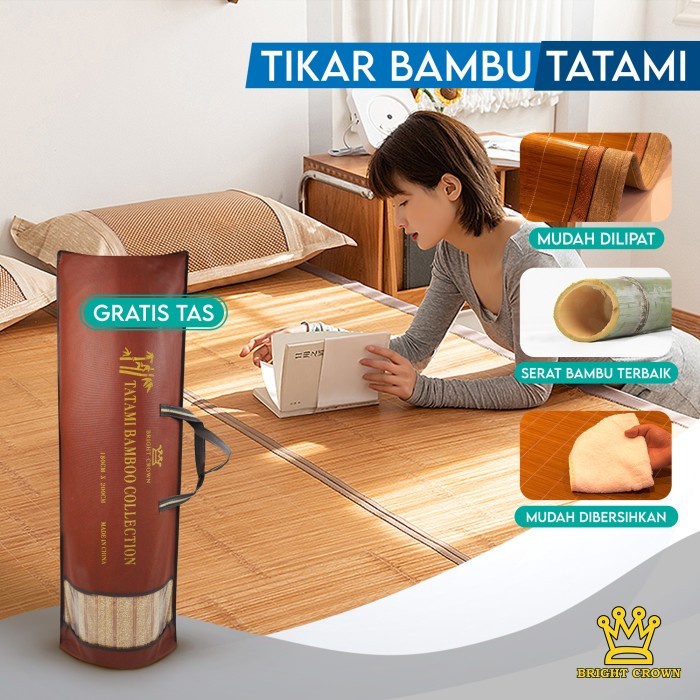 Tikar - Bambu Tatami / Tikar Lipat Bambu Tatami Ukuran 180 X 200Cm
