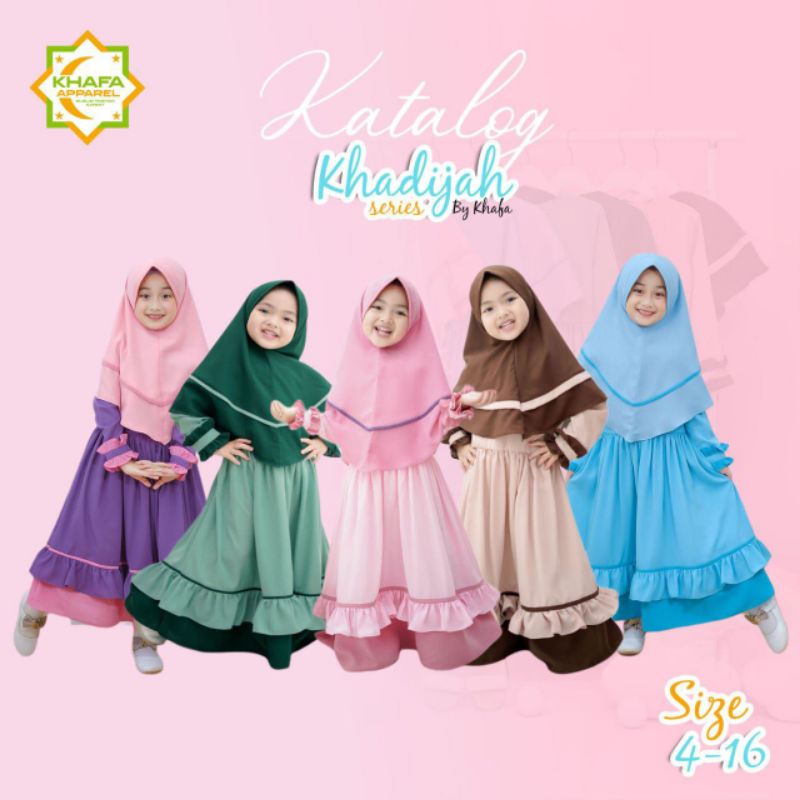GAMIS SET HIJAB POLOS ANAK KHAFA KHADIJAH
