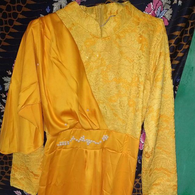 Or.i-349 Syafin Batik - Set Puspita Gamis Brokat Full Furing Halus Ld 100 By Alice