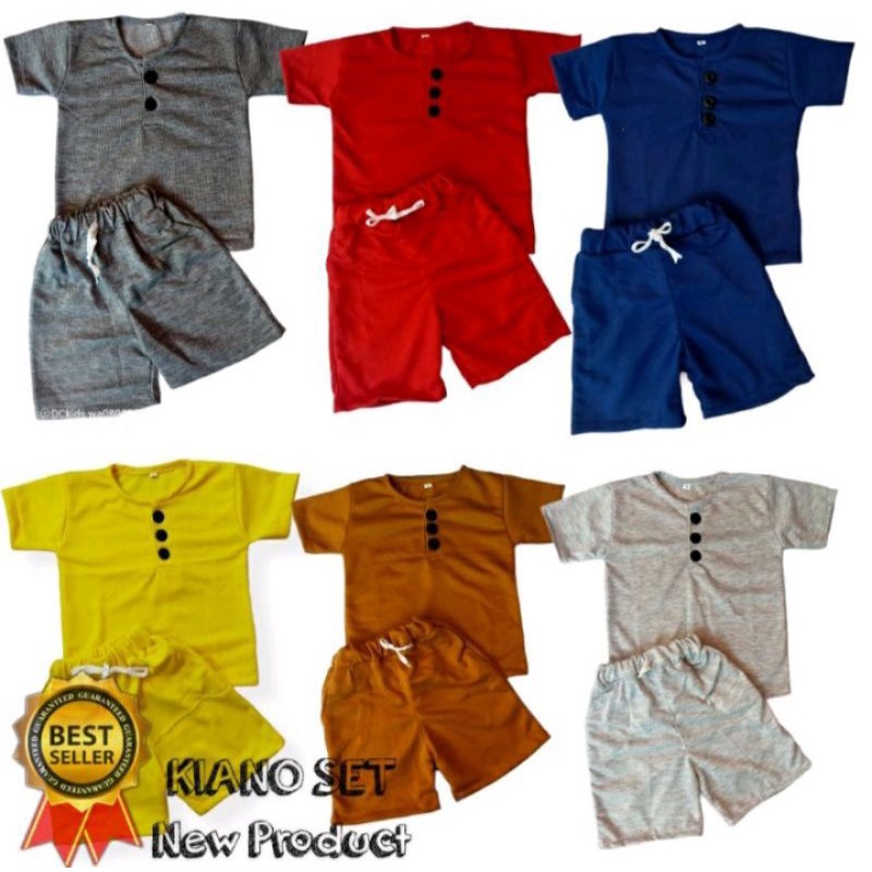 One set setelan stelan kiano pendek anak 1-5 tahun murah kekinian babyterry