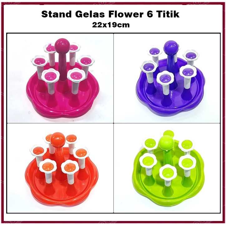 Stand Gelas Flower 6 Titik