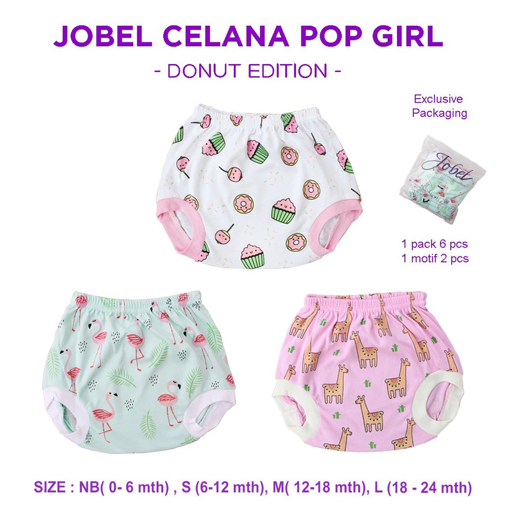 Jobel Celana Pop Bayi Anak 0-2 tahun 3Pcs / 6Pcs Celana Pop DONUT MONSTER Mouse Racoon Stingray Summer CBKS