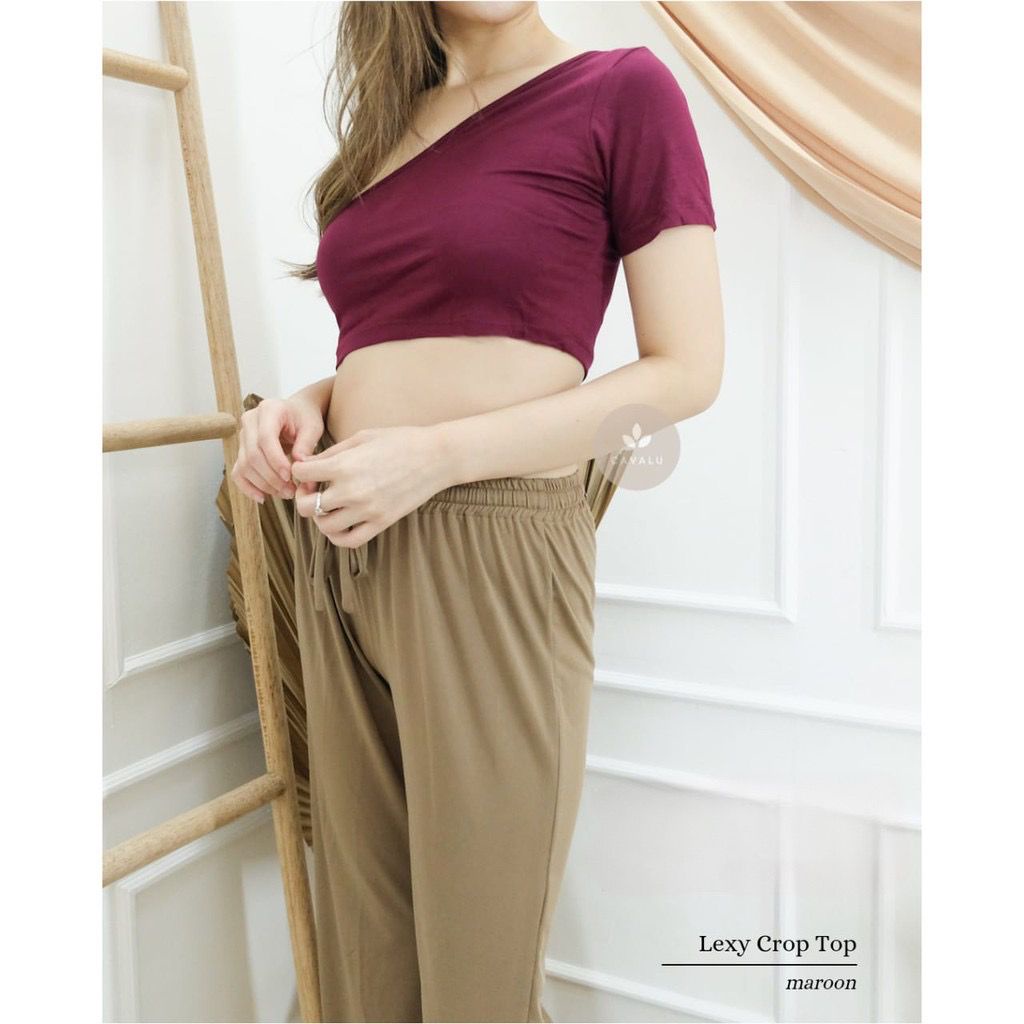 CAVALU 132 Lexy Crop Top One Shoulder Atasan Wanita Murah