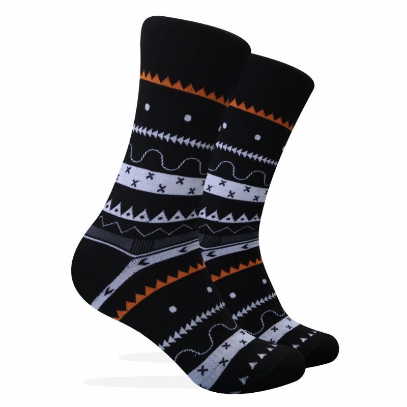 Kaos kaki motif Tribal - strip old Schooll black white hitam putih