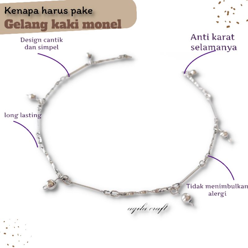 GELANG KAKI MONEL ANTI KARAT